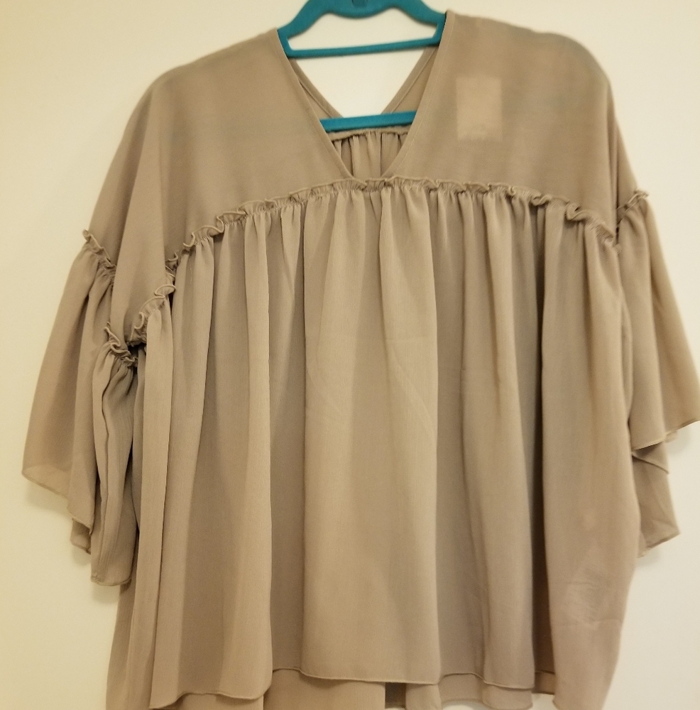 Coffee colored loose blouse